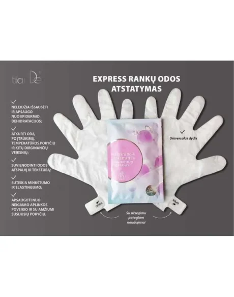 Drėkinamosios SPA pirštinės su argininu ir vitaminu B3